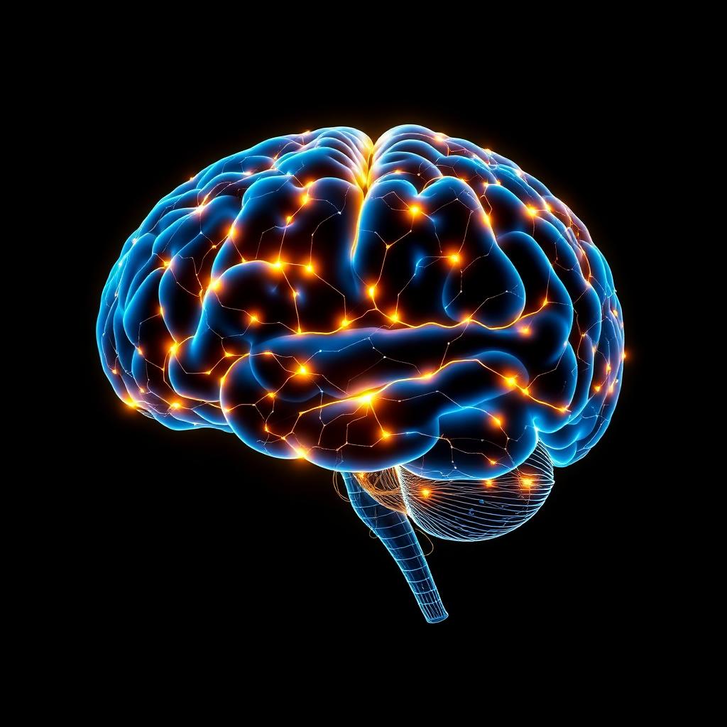 Glowing neural network illustration